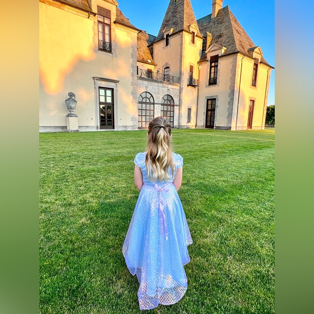 Rare Editions stunning sequin Girls hi low party dress, size 10, worn once.